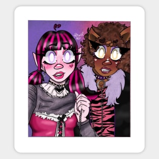 Draculaura and Clawdeen taking a picture Sticker